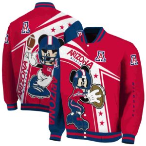 personalized arizona wildcats mickey football red white jacket fashion forward