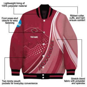 personalized arkansas razorbacks wave patterns red jacket new arrival