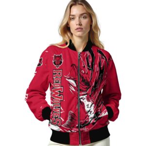 personalized arkansas state red wolves fishing passion scarlet white jacket latest model