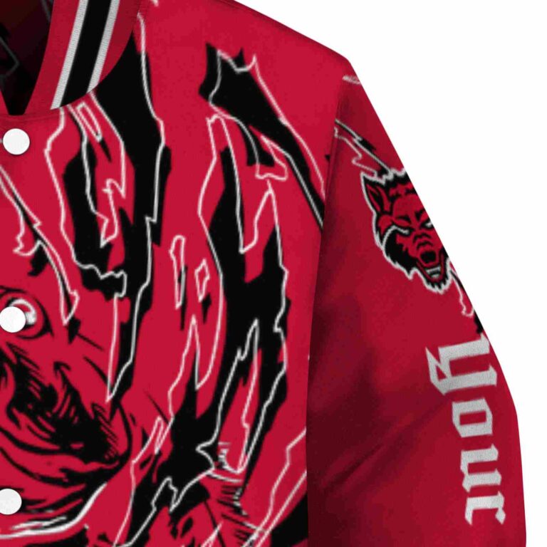 personalized arkansas state red wolves fishing passion scarlet white jacket premium grade