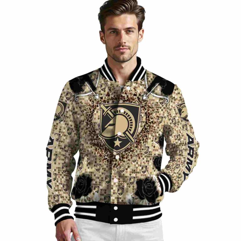 personalized army black knights heart explosion gold jacket high quality