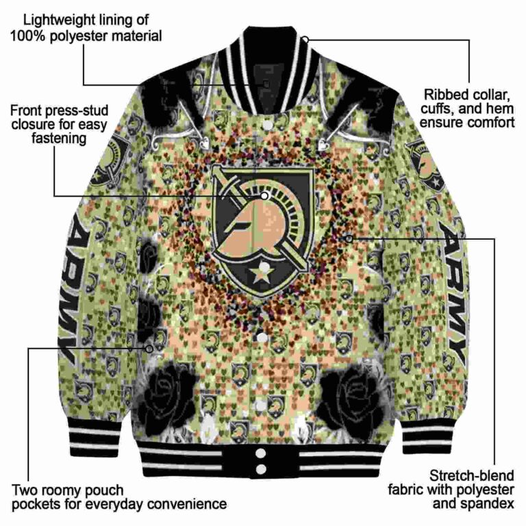 personalized army black knights heart explosion gold jacket new arrival
