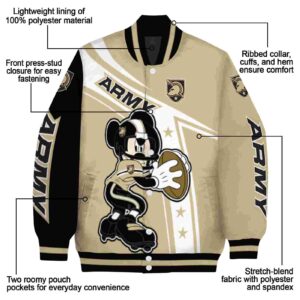 personalized army black knights mickey football gold white jacket new arrival