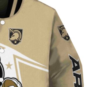 personalized army black knights mickey football gold white jacket premium grade