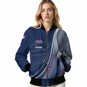 personalized atlanta braves wave patterns navy jacket latest model