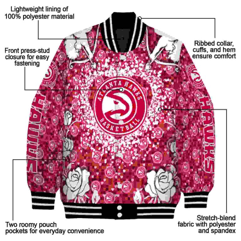 personalized atlanta hawks heart explosion red jacket new arrival