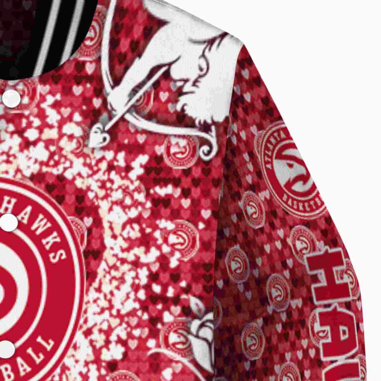 personalized atlanta hawks heart explosion red jacket premium grade