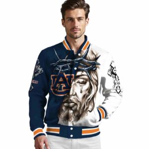 personalized auburn tigers jesus tears navy blue white jacket high quality