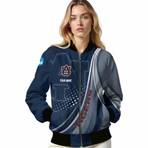 personalized auburn tigers wave patterns navy blue jacket latest model