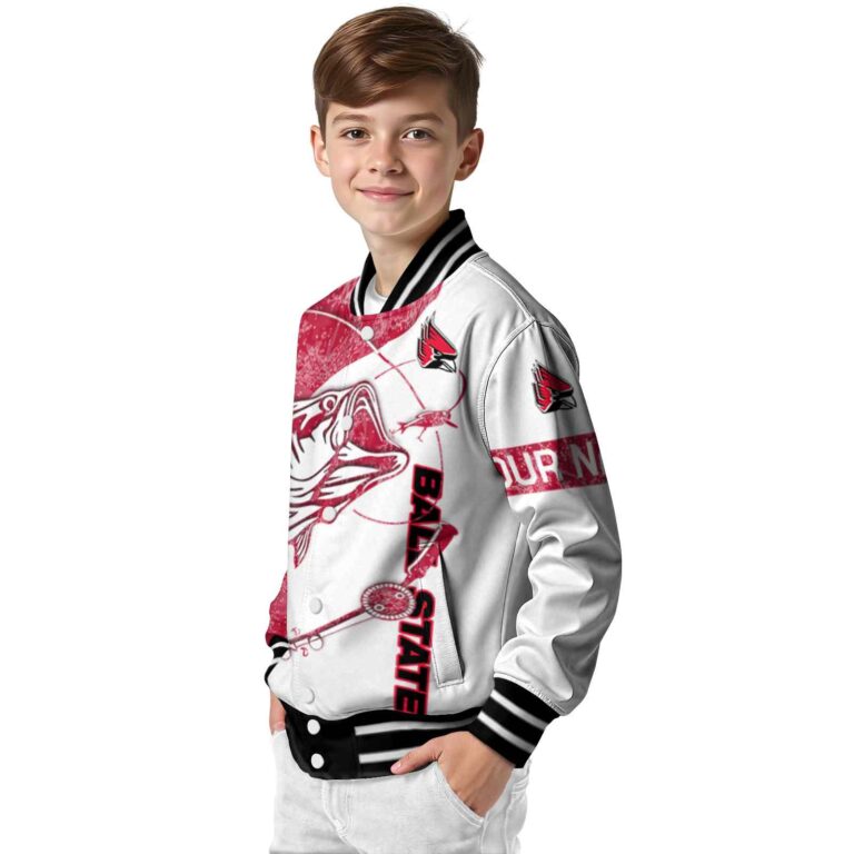 personalized ball state cardinals fishing rod white jacket trendy