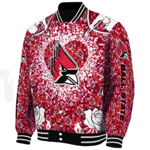 personalized ball state cardinals heart explosion red jacket best selling