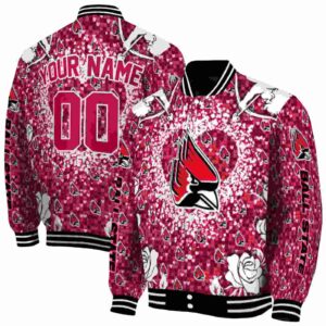 personalized ball state cardinals heart explosion red jacket fashion forward