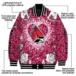 personalized ball state cardinals heart explosion red jacket new arrival