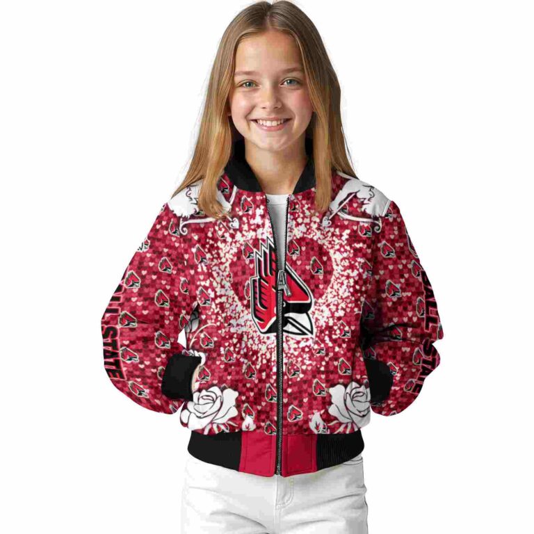 personalized ball state cardinals heart explosion red jacket top rated