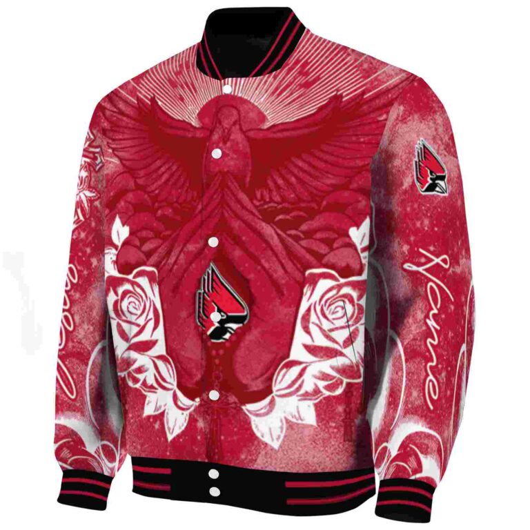 personalized ball state cardinals praying hands red jacket best selling