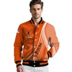 personalized baltimore orioles wave patterns orange jacket best selling