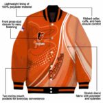 personalized baltimore orioles wave patterns orange jacket best selling