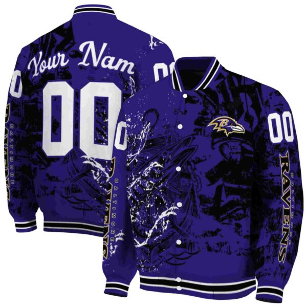 personalized baltimore ravens fishing art purple jacket fashion forward