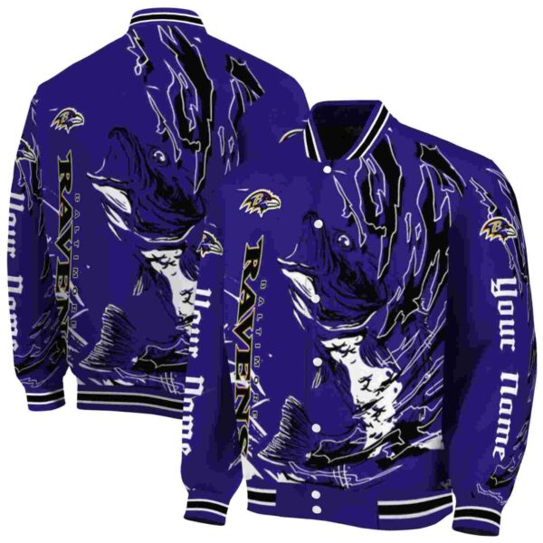 personalized baltimore ravens fishing passion purple white jacket fashion forward