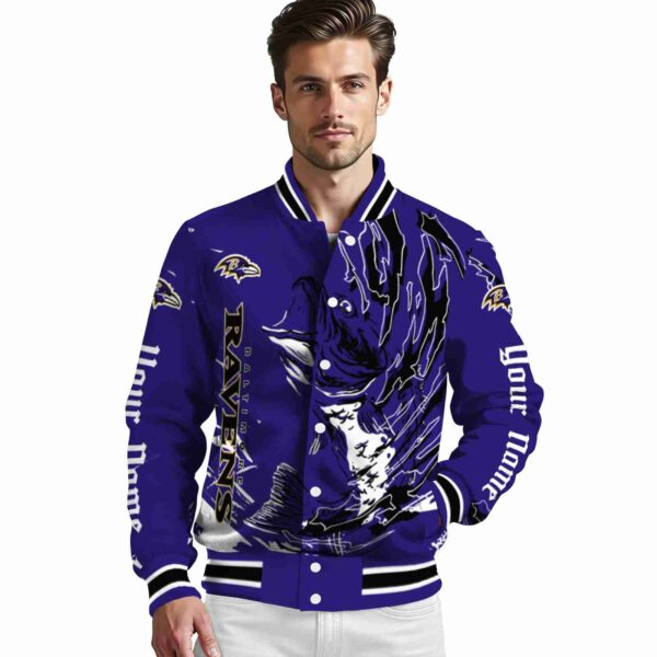 personalized baltimore ravens fishing passion purple white jacket high quality