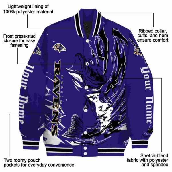 personalized baltimore ravens fishing passion purple white jacket new arrival