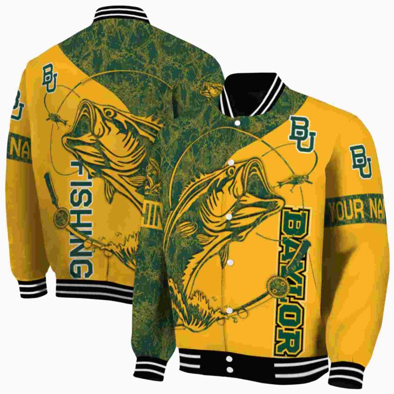 personalized baylor bears fishing rod gold jacket fashion forward