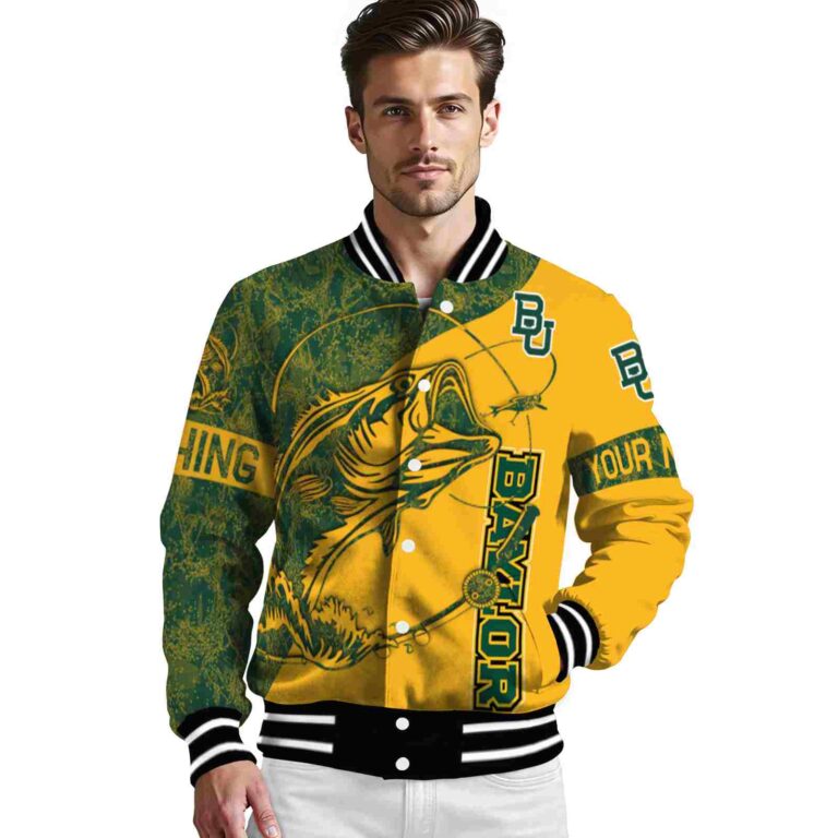 personalized baylor bears fishing rod gold jacket high quality