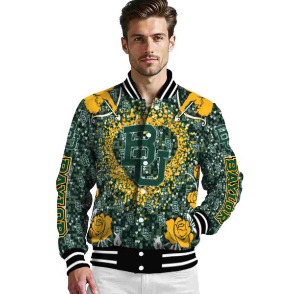 personalized baylor bears heart explosion green jacket high quality