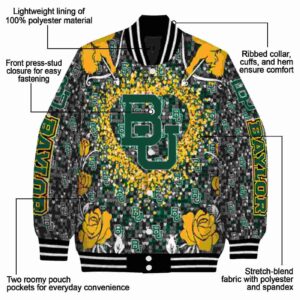 personalized baylor bears heart explosion green jacket new arrival