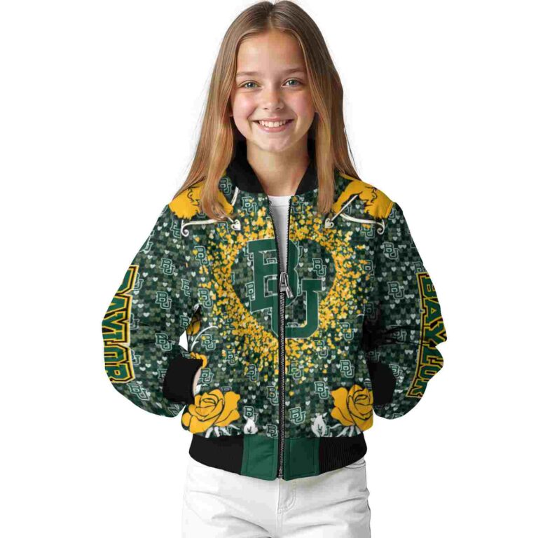 personalized baylor bears heart explosion green jacket top rated