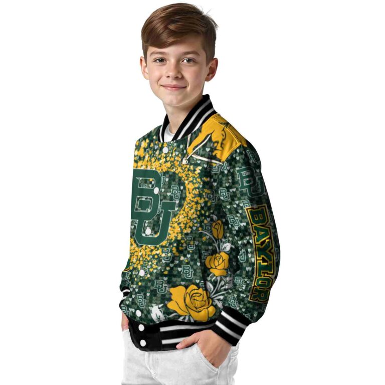 personalized baylor bears heart explosion green jacket trendy