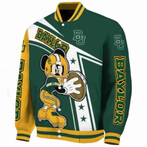 personalized baylor bears mickey football green white jacket best selling