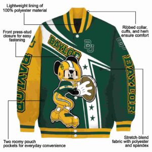 personalized baylor bears mickey football green white jacket new arrival