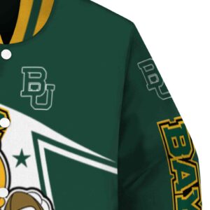 personalized baylor bears mickey football green white jacket premium grade