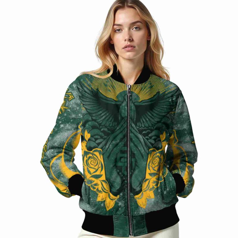 personalized baylor bears praying hands green jacket latest model