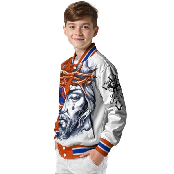 personalized boise state broncos jesus tears orange white jacket trendy