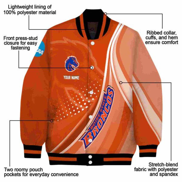 personalized boise state broncos wave patterns orange jacket new arrival