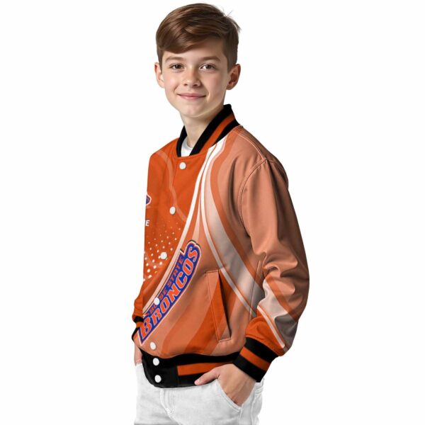 personalized boise state broncos wave patterns orange jacket trendy