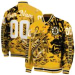 personalized boston bruins fishing art gold jacket best selling