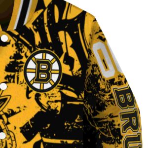 personalized boston bruins fishing art gold jacket premium grade