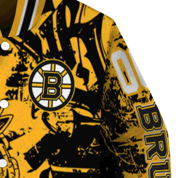 personalized boston bruins fishing art gold jacket premium grade