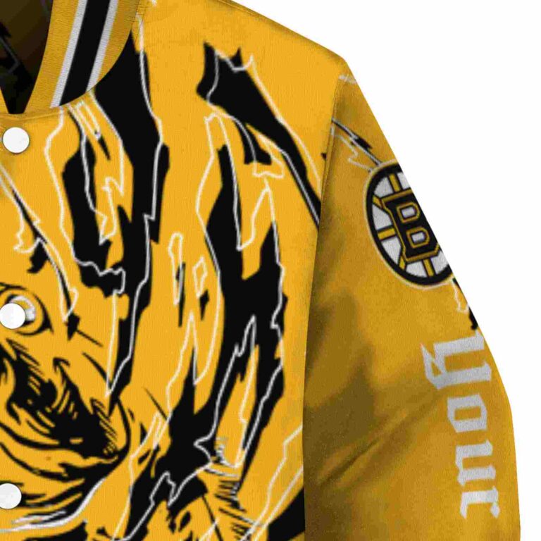 personalized boston bruins fishing passion gold white jacket premium grade