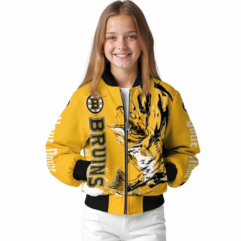personalized boston bruins fishing passion gold white jacket top rated