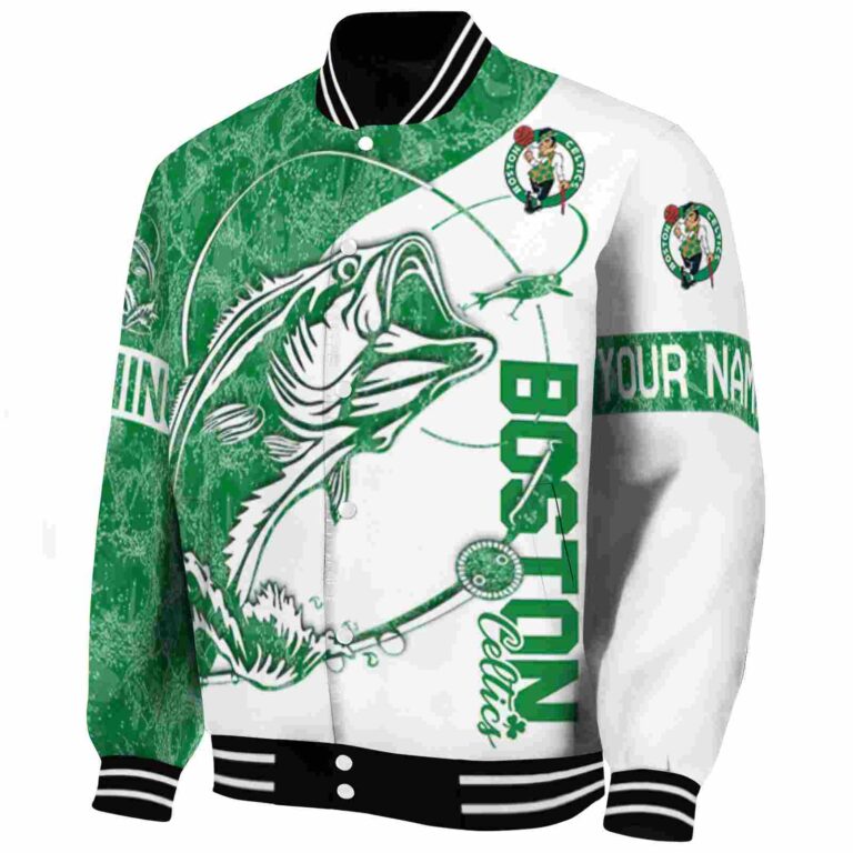 personalized boston celtics fishing rod white jacket best selling