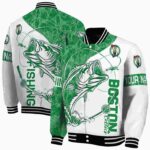 personalized boston celtics fishing rod white jacket best selling