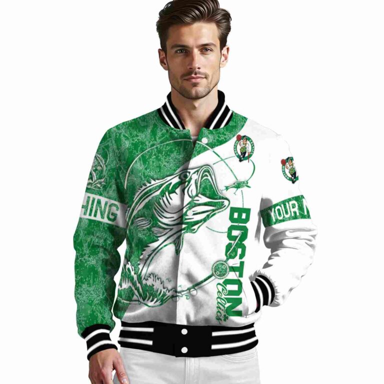 personalized boston celtics fishing rod white jacket high quality