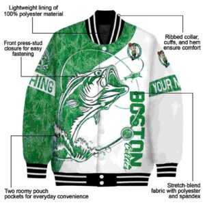 personalized boston celtics fishing rod white jacket new arrival