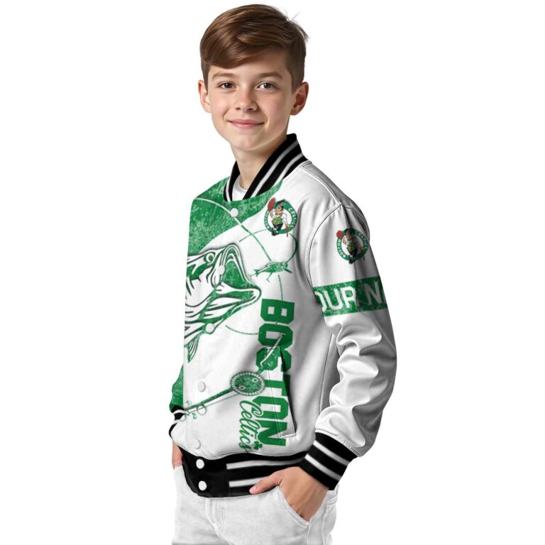 personalized boston celtics fishing rod white jacket trendy