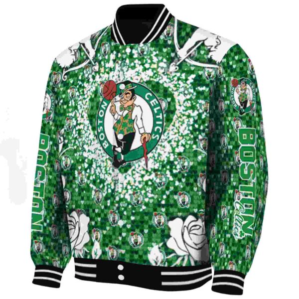 personalized boston celtics heart explosion green jacket best selling