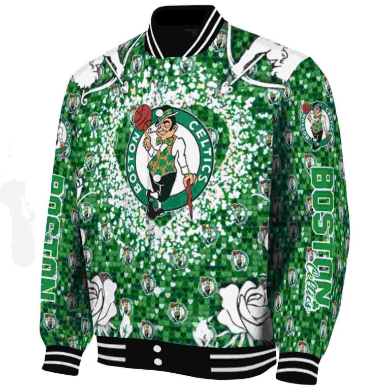personalized boston celtics heart explosion green jacket best selling